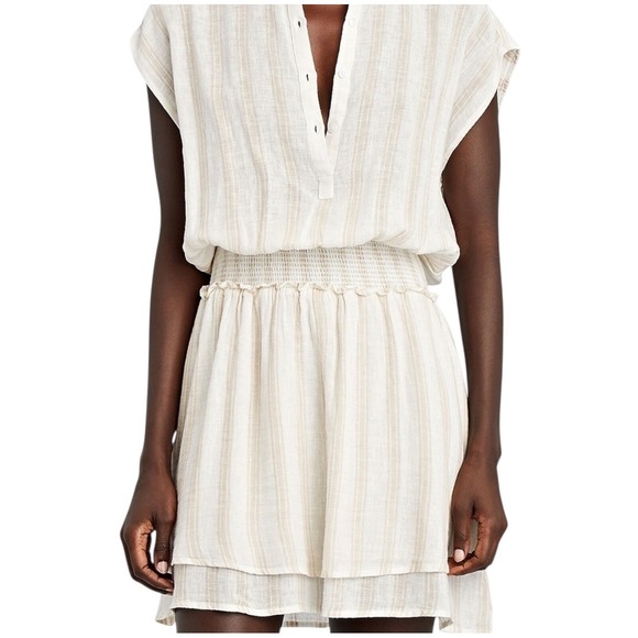 Rails Dresses & Skirts - Rails Angelina mini dress in Latte Stripe. Size XS. Linen blend. EUC
